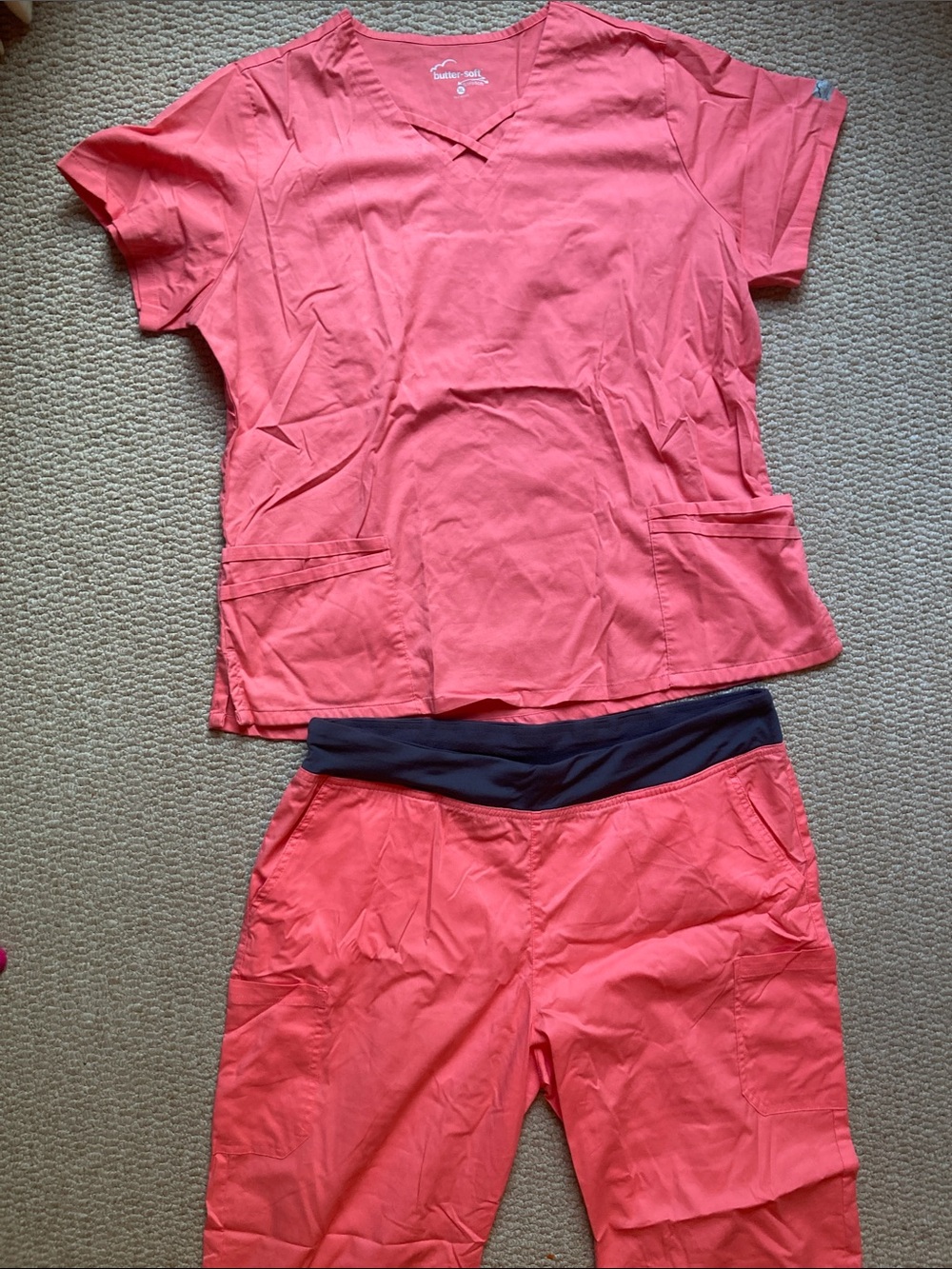 Coral Two-Piece Scrubs